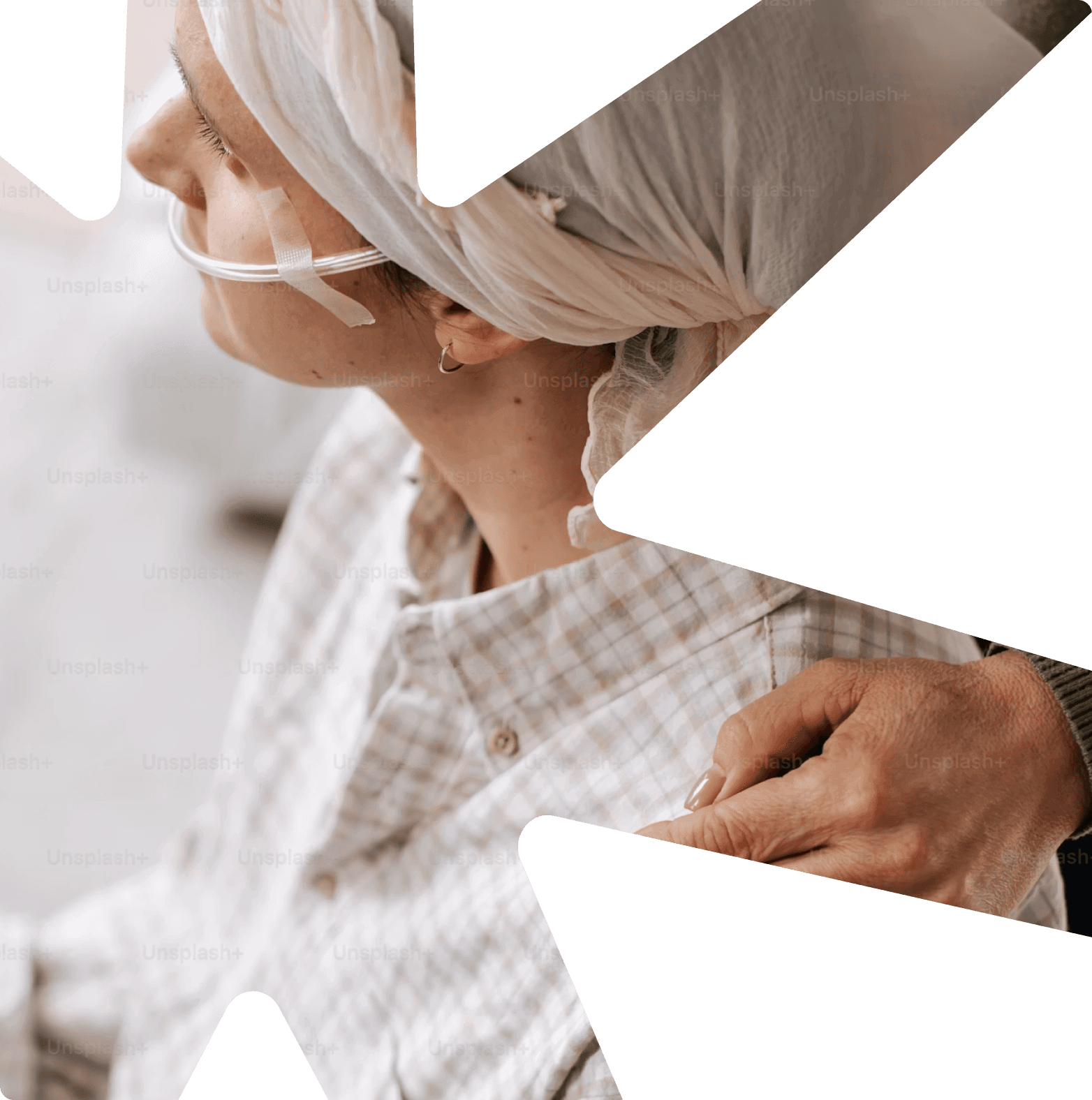 Woman in a headscarf, representing trauma insurance cover